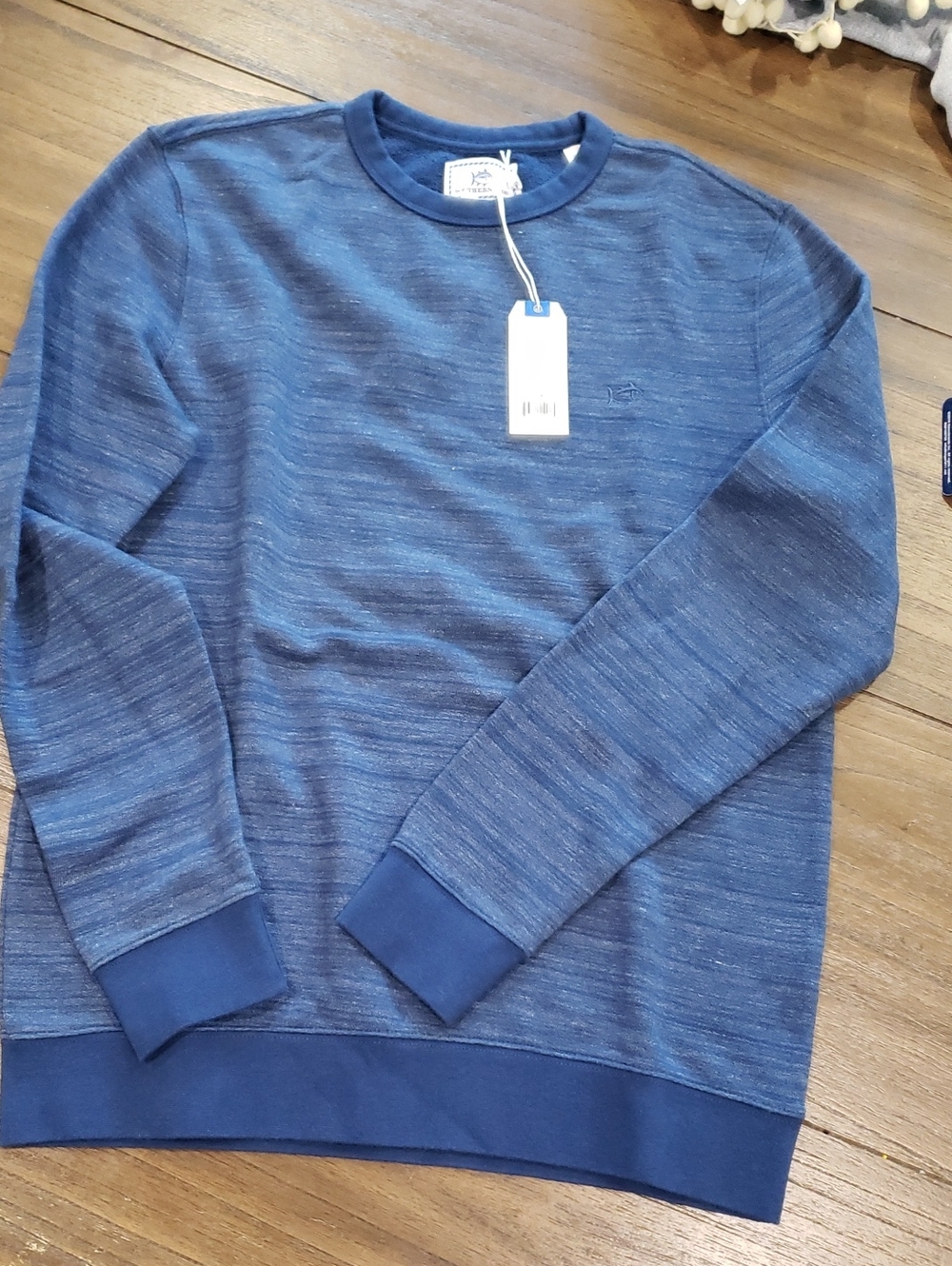 Southern Tide Men's Heathered Navy Blue Crewneck Sweater